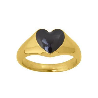 Ringar Edblad  | Signet Ring Heart Black Gold