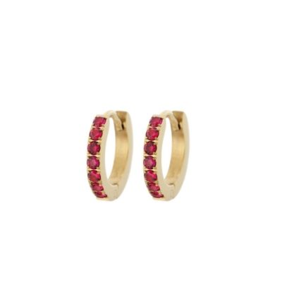 Orhangen Edblad  | Sparkle Mini Hoops Red Gold