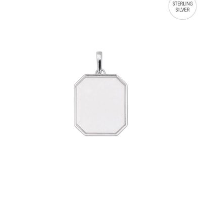 Charm Bar Edblad  | Engravable Octagon Pendant Silver