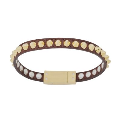 Armband Edblad  | Peak Bracelet Leather Brown Gold