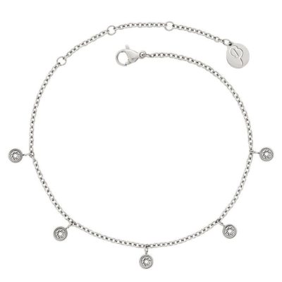 Fotlankar Edblad  | Dew Drop Anklet Steel