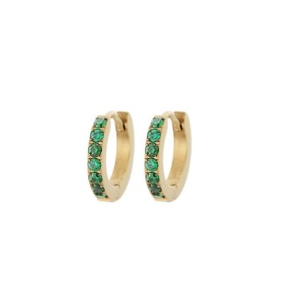 Orhangen Edblad  | Sparkle Mini Hoops Green Gold